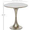imageDeco 79 Ceramic Side End Accent Table End Table with White Marble Top Side Table 25quot x 25quot x 25quot Silver
