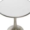 imageDeco 79 Ceramic Side End Accent Table End Table with White Marble Top Side Table 25quot x 25quot x 25quot Silver