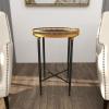 imageDeco 79 Metal Side End Accent Table End Table with Tray Top Side Table 18quot x 18quot x 26quot BlackBlack