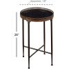 imageDeco 79 Metal Side End Accent Table End Table with Tray Top Side Table 18quot x 18quot x 26quot BlackBlack
