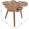 imageDeco 79 Teak Wood Handmade Side End Accent Table Live Edge End Table with Tripod Legs Side Table 27quot x 25quot x 20quot Brown