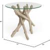 imageDeco 79 Wood Handmade Side End Accent Table Tree Branch End Table with Clear Glass Top Side Table 24quot x 16quot x 20quot Brown
