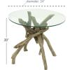 imageDeco 79 Wood Handmade Side End Accent Table Tree Branch End Table with Clear Glass Top Side Table 24quot x 16quot x 20quot Brown