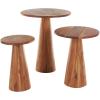 imageDeco 79 Wood Side End Accent Table End Table with Natural Wood Grains and Cone Shaped Bases Set of 3 Side Table 24quot 20quot 18quot H Brown