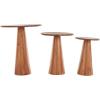 imageDeco 79 Wood Side End Accent Table End Table with Natural Wood Grains and Cone Shaped Bases Set of 3 Side Table 24quot 20quot 18quot H Brown