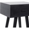 imageDeco 79 Wood Side End Accent Table Single Drawer End Table Side Table 16quot x 13quot x 28quot BlackBlack