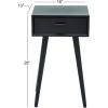 imageDeco 79 Wood Side End Accent Table Single Drawer End Table Side Table 16quot x 13quot x 28quot BlackBlack