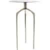 imageDeco 79 Aluminum Metal Geometric Side End Accent Table Slim Textured End Table Side Table 15quot x 15quot x 22quot GraySilver