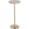 imageDeco 79 Aluminum Metal Side End Accent Table Pedestal End Table with Beige Marble Tabletop Side Table 10quot x 10quot x 24quot Gold