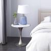 imageDeco 79 Ceramic Side End Accent Table End Table with White Marble Top Side Table 25quot x 25quot x 25quot Silver
