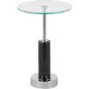 imageDeco 79 Marble Side End Accent Table Round End Table with Gold Metal Rod and Base Side Table 14quot x 14quot x 22quot WhiteBlack
