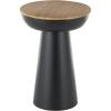 imageDeco 79 Metal Handmade Side End Accent Table Pedestal End Table with Brown Wood Tabletop Side Table 15quot x 15quot x 21quot BlackSide Table 15 x 15 x 21