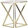 imageDeco 79 Metal Side End Accent Table End Table with Marble Top Set of 2 Side Table 24quot 20quotH GoldSet of 2 Side Table 14W  24H