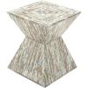 imageDeco 79 Mother of Pearl Shell Handmade Side End Accent Table Hourglass Shaped End Table Side Table 16quot x 16quot x 19quot BeigeGrey