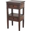 imageDeco 79 Wood Side End Accent Table 2 Drawers and 1 Shelf End Table Side Table 16quot x 12quot x 29quot BrownBrown