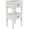 imageDeco 79 Wood Side End Accent Table 2 Drawers and 1 Shelf End Table Side Table 16quot x 12quot x 29quot BrownWhite