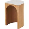 imageDeco 79 Wood Side End Accent Table Cutout Arch End Table with White Marble Tabletop Side Table 16quot x 14quot x 23quot Brown