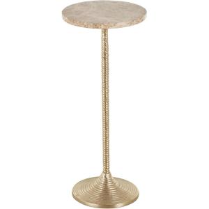 imageDeco 79 Aluminum Metal Side End Accent Table Pedestal End Table with Beige Marble Tabletop Side Table 10quot x 10quot x 24quot Gold