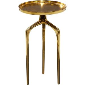imageDeco 79 Aluminum Metal Side End Accent Table Tray Inspired Top End Table with 3 Tripod Legs Side Table 13quot x 13quot x 22quot GoldGold