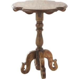 imageDeco 79 Mango Wood Turned Accent Table with Scrolled Legs and Cutout Tabletop 24quot x 24quot x 31quot Brown