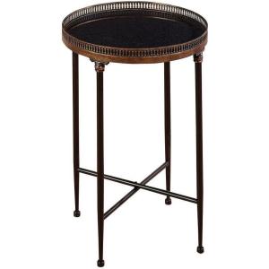 imageDeco 79 Metal Side End Accent Table End Table with Tray Top Side Table 18quot x 18quot x 26quot BlackBlack