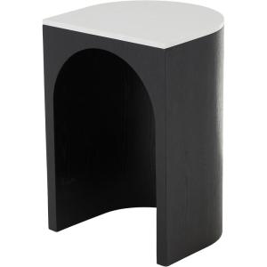 imageDeco 79 Wood Side End Accent Table Cutout Arch End Table with White Marble Tabletop Side Table 16quot x 14quot x 23quot Black