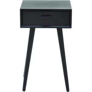 imageDeco 79 Wood Side End Accent Table Single Drawer End Table Side Table 16quot x 13quot x 28quot BlackBlack