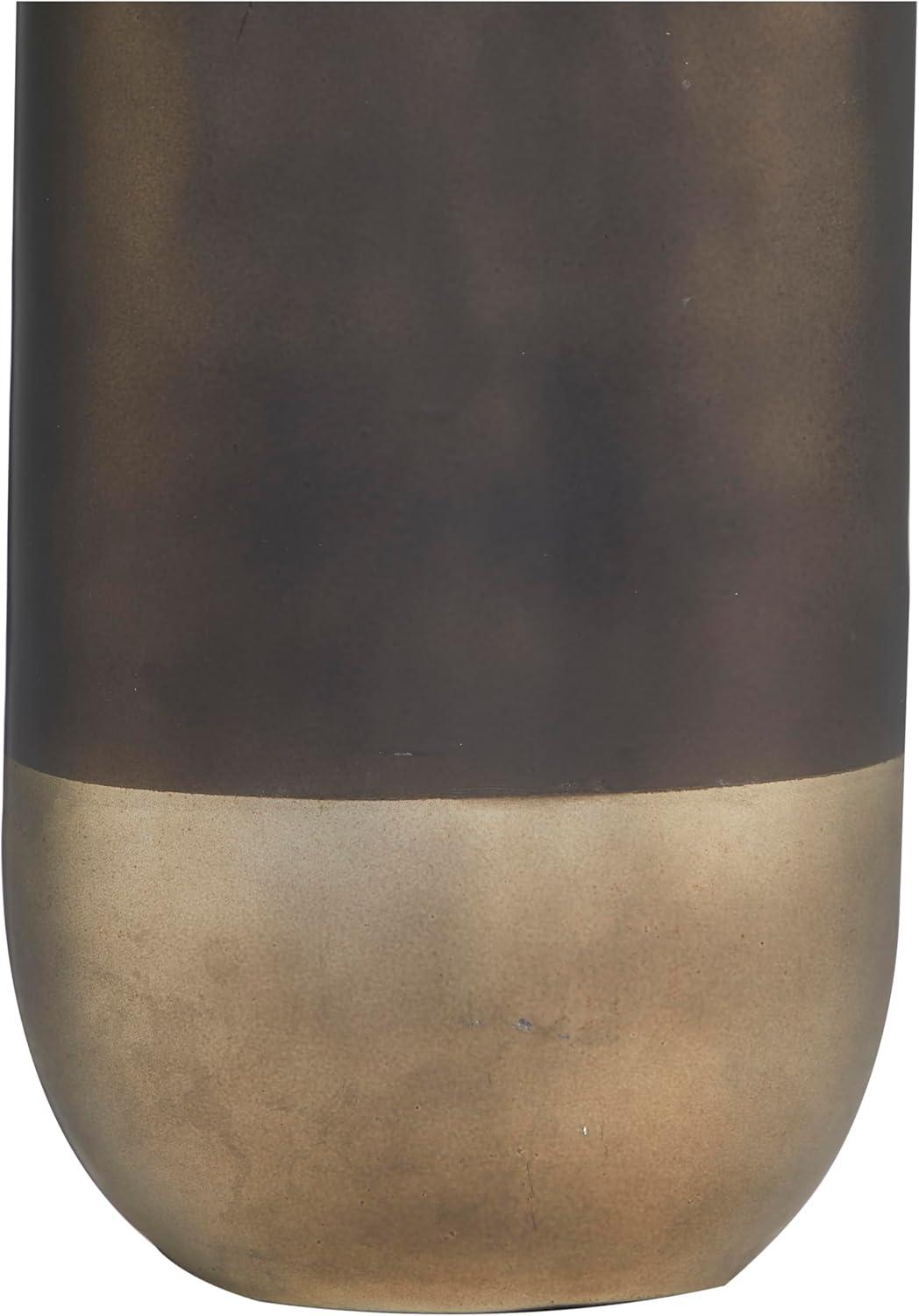 imageDeco 79 Glass Abstract Living Room Decorative Jars Colorblock Decorative Container with Gold Accents and Silver Wave Designed Top Jar with Lid 7quot x 4quot x 16quot Bronze