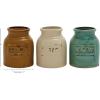 imageDeco 79 Ceramic Round Decorative Jars Set of 3 7quotW 9quotH White7 x 9