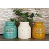 imageDeco 79 Ceramic Round Decorative Jars Set of 3 7quotW 9quotH White7 x 9