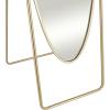 imageDeco 79 Metal Geometric Room Floor Mirror Oval Entryway Mirror with Rectangular Frame and Stand Free Standing Mirror 17quot x 20quot x 66quot Gold