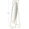 imageDeco 79 Metal Geometric Room Floor Mirror Oval Entryway Mirror with Rectangular Frame and Stand Free Standing Mirror 17quot x 20quot x 66quot Gold