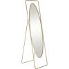 imageDeco 79 Metal Geometric Room Floor Mirror Oval Entryway Mirror with Rectangular Frame and Stand Free Standing Mirror 17quot x 20quot x 66quot Gold