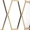 imageDeco 79 Metal Geometric Wall Mirror with Diamond and Hexagon Shaped Mirrors 29quot x 1quot x 53quot Gold