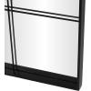 imageDeco 79 Metal Room Floor Mirror Window Pane Inspired Entryway Mirror Free Standing Mirror 39quot x 2quot x 79quot Black