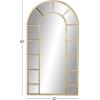 imageDeco 79 Metal Room Wall Mirror Arched Window Pane Entryway Mirror Wall Mounted Mirror 32quot x 1quot x 60quot Gold