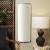 imageDeco 79 Metal Room Wall Mirror Entryway Mirror with Thin Frame Wall Mounted Mirror 12quot x 2quot x 36quot Black