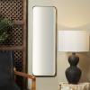 imageDeco 79 Metal Room Wall Mirror Entryway Mirror with Thin Frame Wall Mounted Mirror 12quot x 2quot x 36quot Black