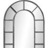 imageDeco 79 Metal Room Wall Mirror Window Pane Inspired Entryway Mirror with Arched Top Wall Mounted Mirror 32quot x 1quot x 60quot Black
