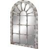 imageDeco 79 Metal Room Wall Mirror Window Pane Inspired Entryway Mirror with Arched Top Wall Mounted Mirror 34quot x 2quot x 52quot White