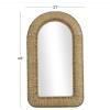 imageDeco 79 Rattan Room Wall Mirror Woven Entryway Mirror with Arched Top Wall Mounted Mirror 27quot x 3quot x 48quot Brown