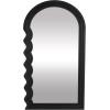 imageDeco 79 Velvet Room Wall Mirror Abstract Wavy Entryway Mirror with Layered Frame Wall Mounted Mirror 24quot x 1quot x 63quot BlackBlack