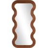 imageDeco 79 Velvet Room Wall Mirror Abstract Wavy Entryway Mirror with Layered Frame Wall Mounted Mirror 24quot x 1quot x 63quot BlackBrown