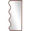 imageDeco 79 Velvet Room Wall Mirror Abstract Wavy Entryway Mirror with Layered Frame Wall Mounted Mirror 24quot x 1quot x 63quot BlackBrown