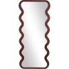 imageDeco 79 Velvet Room Wall Mirror Abstract Wavy Entryway Mirror with Layered Frame Wall Mounted Mirror 24quot x 1quot x 63quot BlackDark Brown