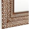 imageDeco 79 Wood Floral Wall Mirror with Detailed Cream Carvings 36quot x 1quot x 59quot Brown