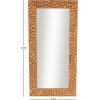 imageDeco 79 Wood Geometric Room Floor Mirror Textured Concave Honeycomb Entryway Mirror Free Standing Mirror 24quot x 1quot x 48quot Brown