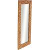 imageDeco 79 Wood Geometric Room Floor Mirror Textured Concave Honeycomb Entryway Mirror Free Standing Mirror 24quot x 1quot x 48quot Brown