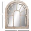 imageDeco 79 Wood Room Wall Mirror Window Pane Inspired Entryway Mirror with Arched Top Wall Mounted Mirror 36quot x 1quot x 44quot Cream