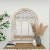 imageDeco 79 Wood Room Wall Mirror Window Pane Inspired Entryway Mirror with Arched Top Wall Mounted Mirror 36quot x 1quot x 44quot Cream